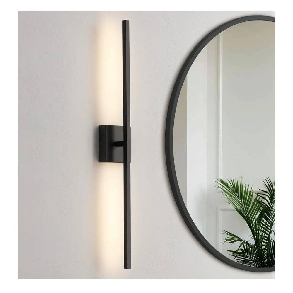 30" Brushed Black LED Bathroom Vanity Light Fixture Horizontal or Vertical